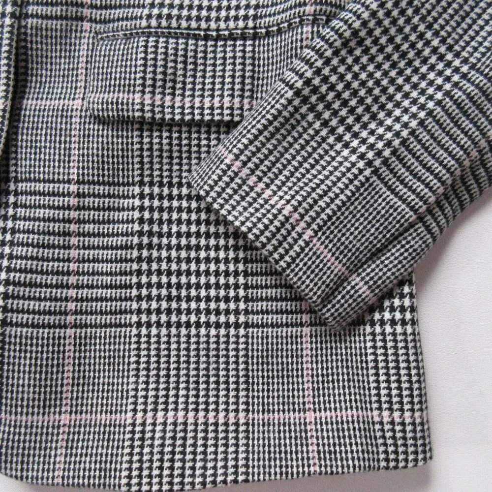 NWT J.Crew Boyfriend Blazer in Black White Plaid Italian Wool Jacket 2 $248